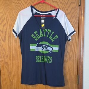 NFL Team Apparel Navy and Lime Women's Tee